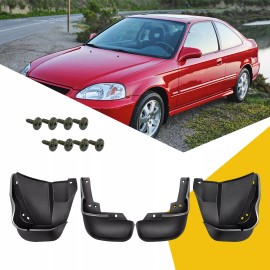 Xukey For Civic Honda Sedan Coupe 4 Door 96-00 Splash Guards Front & Rear Mud Flaps