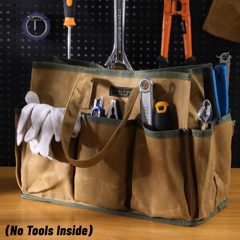 16OZ Waxed Canvas Tool Tote Bag | Large-Capacity Tool Storage
