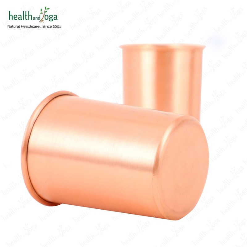 HealthAndYoga™ qCup Pure Copper Tumblers for Drinking - Ayurvedic Health
