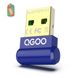 USB Bluetooth Adapter for PC - QGOO Bluetooth Dongle 5.3 EDR, Wireless Bluetooth Receiver for Desktop Computer Laptop Bluetooth Windows 8.1/10/11（blue-193）