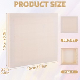 10 Pack Wooden Canvas Board, Artist Wood Panels Unfinished Wood Canvas Art Supplies for Painting, Encaustic Art, Wood Burning, Pouring, Use (6 x 6 Inch)