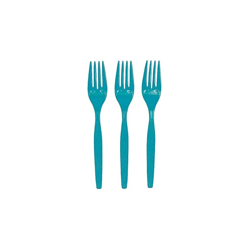 Fun Express - Turquoise Plastic Forks (50pc) - Party Supplies