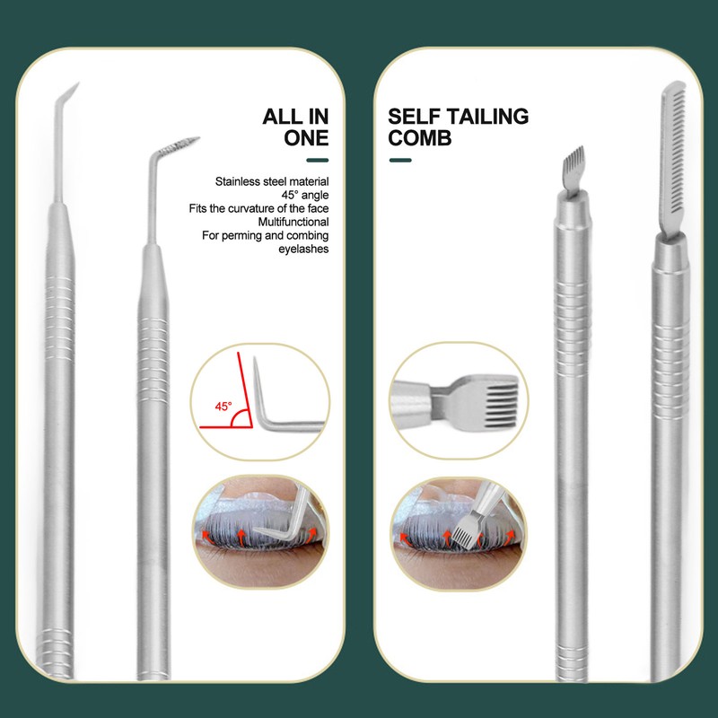 2 in 1 Eye Lash Lift Tool Stainless Steel Double