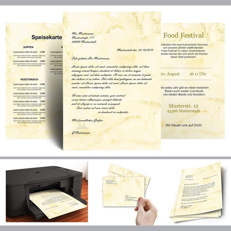 Motif Letter Paper! Marble & Structure Marble Light Yellow 50