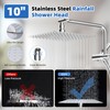 All Metal Shower Head, 10" High Pressure Rainfall/Handheld Shower Combo