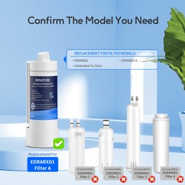 BRINGPURE Refrigerator Water Filter Compatible with Whirlpool EDRARXD1, Everydrop Filter A, EDRARXD1B (Pack of 3)