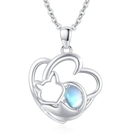 OHAYOO Mama Fox Necklace I Love You Necklace Mama Fox Heart Necklace 925 Sterling Silver Mom Necklace for Women Jewelry Gifts for Mama Mother Grandma Mother'S Day Gift (Mother Sloth Necklace),