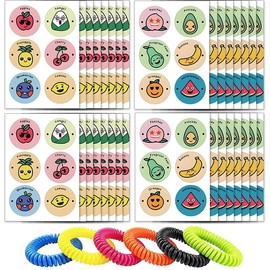 240Pcs Mosquito Patches Stickers, Individually Wrapped Natural Plant Based Mosquito Stickers with 6 Pack Mosquito Repellent Bracelets for Kids Adult Outdoor Hiking, Camping, Travel (12)