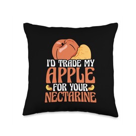 I'd Trade My Apple For Your Nectarine Vegan Vegetarian Throw Pillow