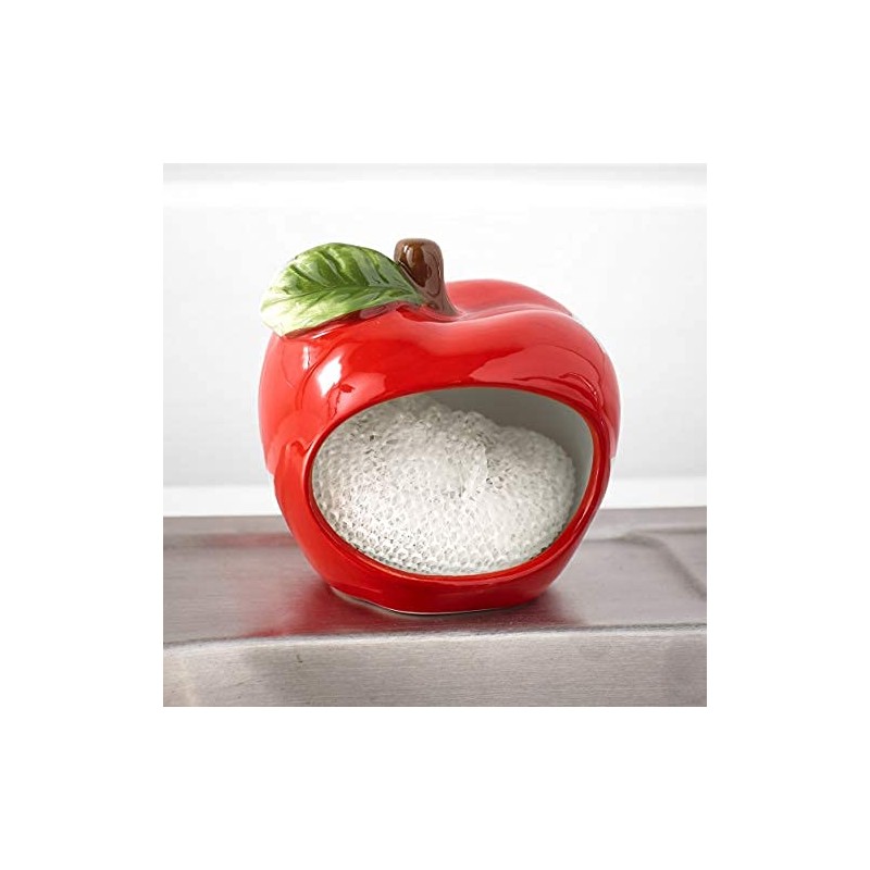 Dish Sponge Holder, Red Apple Scrubby by Home Essentials &