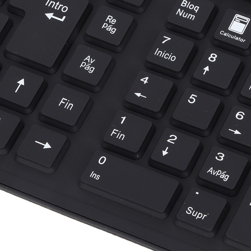 Keyboard 108 Key Spanish USB Wired Portable Foldable Quiet Waterproof