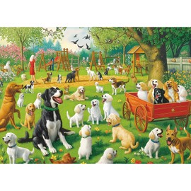 Puzzles for Adults 500 Pieces Colorful Dog Park Jigsaw Puzzles 500 Pieces Difficult Fun Cute Puppy Unique Beautiful Family Puzzle Challenging Games Gift for Adults (21"x15")