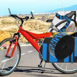 BULLSPANN 1 Paar Fahrrad Lenkerbänder, Kork Fahrrad Lenkerbänder, Fahrrad Lenkerband, EVA Fahrradlenker Wickel für Rennrad Mountainbike, Schwarz Blau