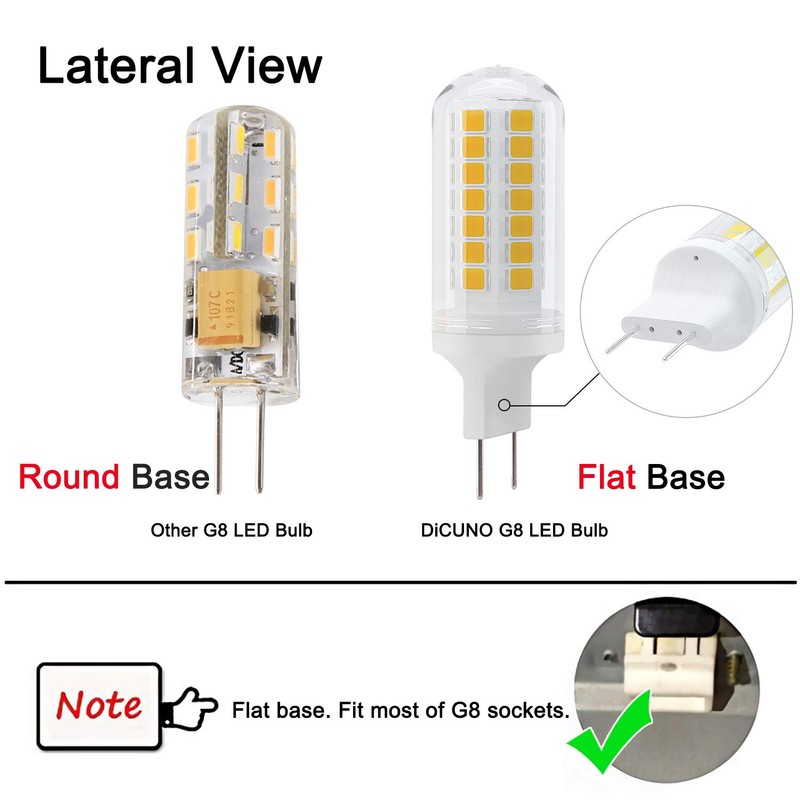 DiCUNO G8 LED Bulb 4W Flat Base, 40W Halogen Equivalent,