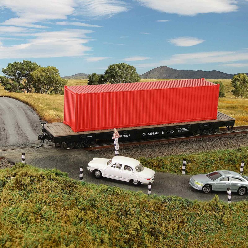 Evemodel 9pcs 40ft HO Gauge 1:87 Shipping Container Blank Colored