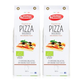 Molino Rossetto Pizza Dough Mix - Organic, Gourmet, Pizza Crust Mix for a Perfect Homemade Pizza - Also Good For Breadsticks, Flatbread, or Calzones 17.6oz (500g) - Pack of 2