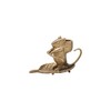 Creative Co-Op Mouse-on-Leaf Cast Metal Taper Holder, Antique Gold