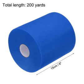 QUARKZMAN 200 Yards Tulle Ribbon Rolls Net Fabric Spools 6 Inch Light Blue for Christmas Packaging Wedding DIY Crafts