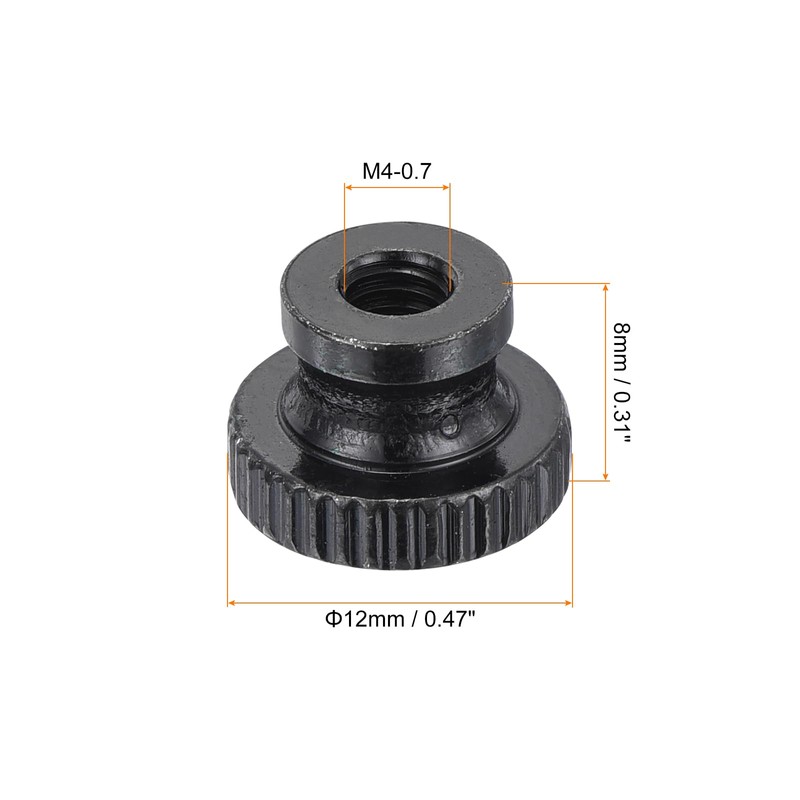 sourcing map Knurled Thumb Nuts, 6Pcs M4 x 12 x