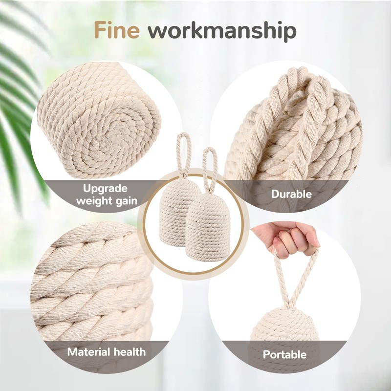 MorningRo Decorative Door Stop Rope Door Stop with Handle 4.72