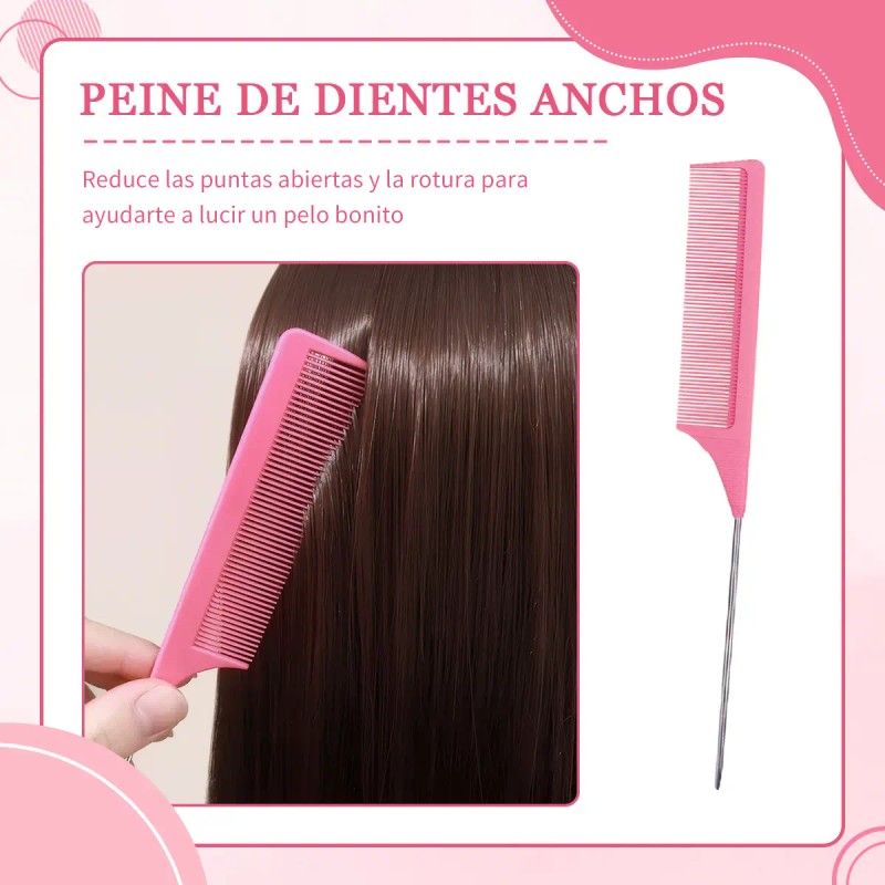 Kit De Peines Regadera Pinzas De Cabell Set De Peines
