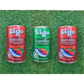Ligo Sardines in Tomato Sauce 425g/15oz (3 cans) - 3 green