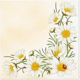 Keep Unique 20-ct 13x13 Roses Paper Decoupage Napkins, 3-Ply Serviette Tissue Luncheon Floral Napkin for Art, Dinner, and Party, Disposable Napkins (Daisy, Pack of 2)