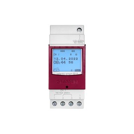 GRÄSSLIN Talento Smart B15 43.02.0001.1 Digital Timer with Bluetooth and App Programming I 1 Channel I 2TE I 100 Memory Slots I Mounting on DIN Rail I LED 600 W