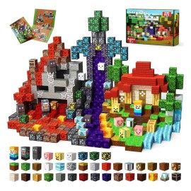 Bloques Magnéticos Para Niños,200 Cubos Magneticos Juguetes De Construcción, Kit Castillo Aventura, Stem Educativo Regalo Niños Niñas 3+