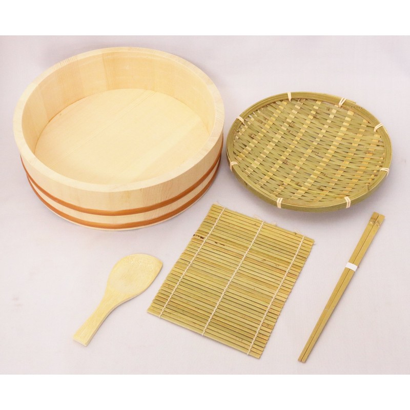 Ichihara Woodworkshop Hand Rolled Sushi Set, Sushi Tub, 10.6 inches