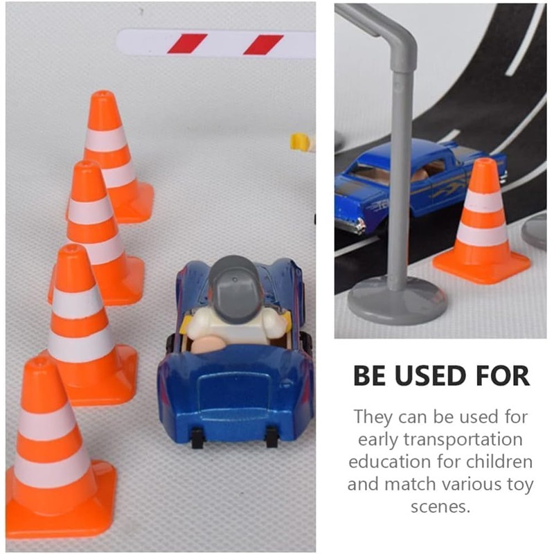 Zhhuoc 14Pcs Orange Mini Traffic Cones Plastic Sign Road Cone