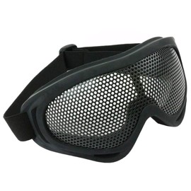 Eivect Tactical Mesh Goggles Airsoft Gear Glasses Protective Steel Mesh Breathable Anti-Fog Face Airsoft Game (Black)
