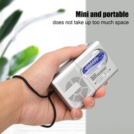 Radio de Bolsillo Portátil, Radio de Transistores Compacta Am FM Multifuncional Classic Silver Grey Radio con Pilas Am FM Reproductor de Radios de Transistores Compactos