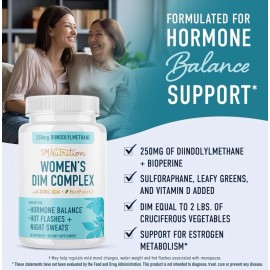 SMNutrition DIM Supplement 250mg Plus BioPerine, Sulforaphane, Dong Quai, Vitamin D, Organic