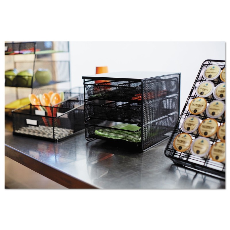 Safco Onyx Hospitality Organizer, 3 Drawers, For Snacks, Coffee Pods,