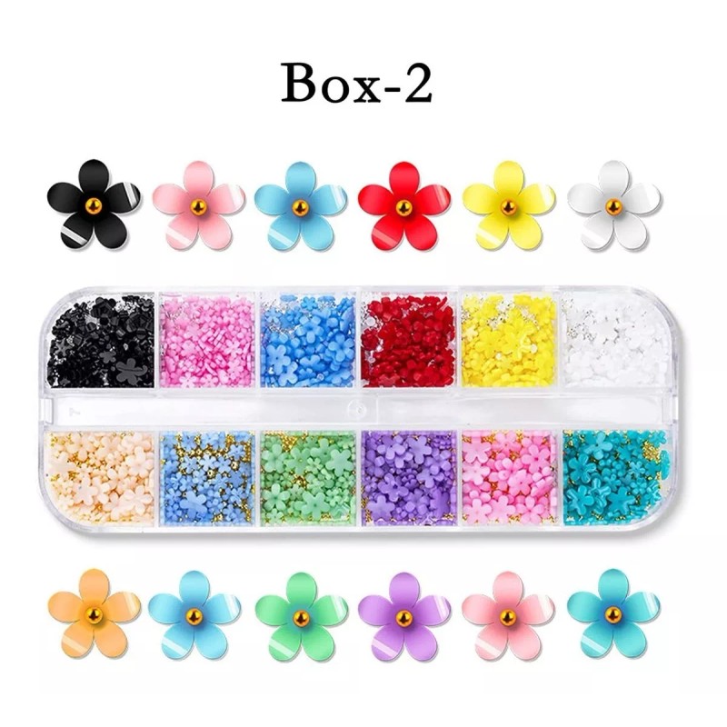 Anow Cajas De Acrílico 3d Colores Mezclados Flores Brillantes