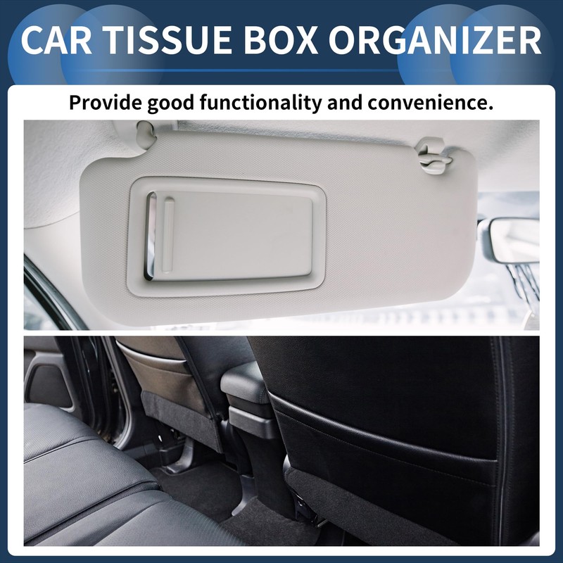 HEROFFIX Car Tissue Holder Car Tissue Box Organizer Edge Stitching