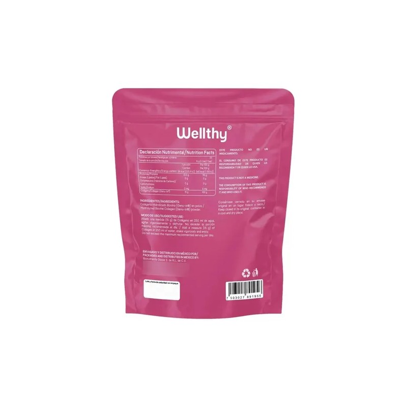 Péptidos Bioactivos De Colágeno Hidrolizado 750 Gr Wellthy