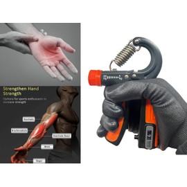 Grip Strength Trainer, Forearm Strengthener- Adjustable Resistance from 5 to 60 Kg (11-132 Lbs), Hand/Forearm Exerciser For Injury Recovery Or Muscle Building/Defining (Orange)