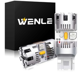 WENLE Super Canceler Technology T20 Single Turn Signal Light Amber/Orange with Built-in Canceler, Cooling Fan, Non-Polarized, Anti-High Beam Resistance (Prevents Indicator Malfunction/Ghost Lighting