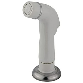 Kingston Brass Gourmetier KBS750SP Kitchen Faucet Sprayer, White Sprayer with Polished Chrome Flange
