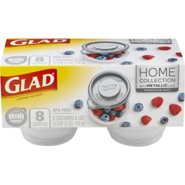 GladWare Home Mini Round Food Storage Containers, Small Food Containers Hold 4 Ounces of Food, 8 Count Set | with Glad Lock Tight Seal, BPA Free Containers and Lids