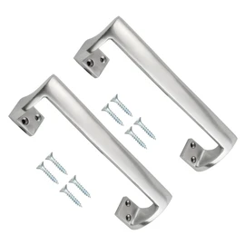 TERF® Heavy Duty Traditional Style Oval Grip Offset Cranked Door Pull Handle Aluminium 230mm Including Fixing Screw - Pack of 2