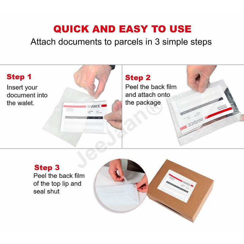 JeeJaan® 100 Pcs of Plain Document Enclosed Wallets A5-225 x