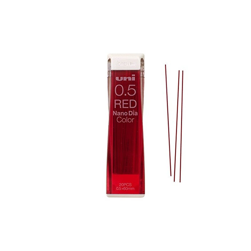 Uni Mechanical Pencil Lead NanoDia Color Red 0.5mm 20leads