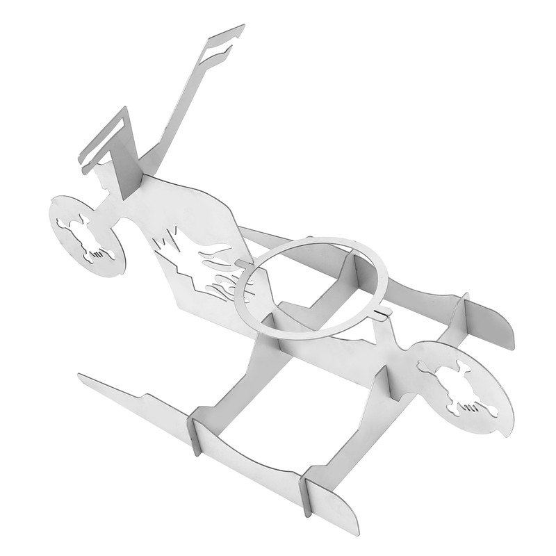 Stainless Steel Chicken Stand Removable Portable MotorcycleShape BBQ Roaster Stand