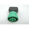 Type 2 Green 9pin J1939 to OBD2 16pin J1962 Female