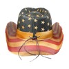 Vintage Tea-Stained USA American Flag Cowboy Hat w/ Western Shape-It