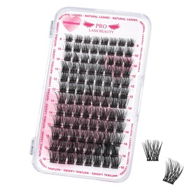 Lash Clusters, 96 Pcs Individual Lashes Natural Look Cluster Lashes DIY Lash Extension 8-16mm Eyelash Clusters Wispy Natural Lashes Super Thin Band Reusable(Uncluttered,C-8-16mix)