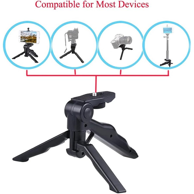 6.5" inch Adjustable Tabletop Steady-Shot/Hand Grip Tripod for DSLR Cameras
